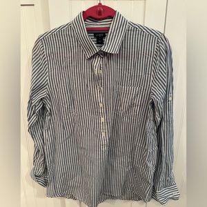 J.Crew Women’s Striped Half-Button Up